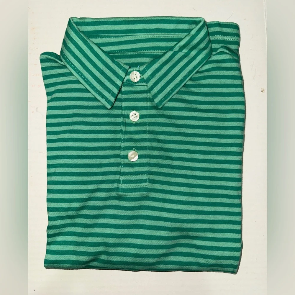 Boys J.Crew green striped Polo. (Size M) - Picture 5 of 5